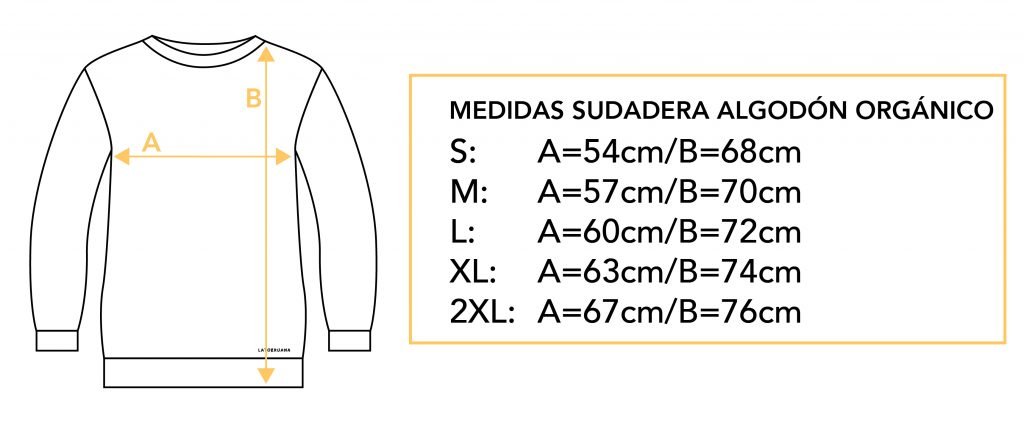 tallaje sudaderas clasicas